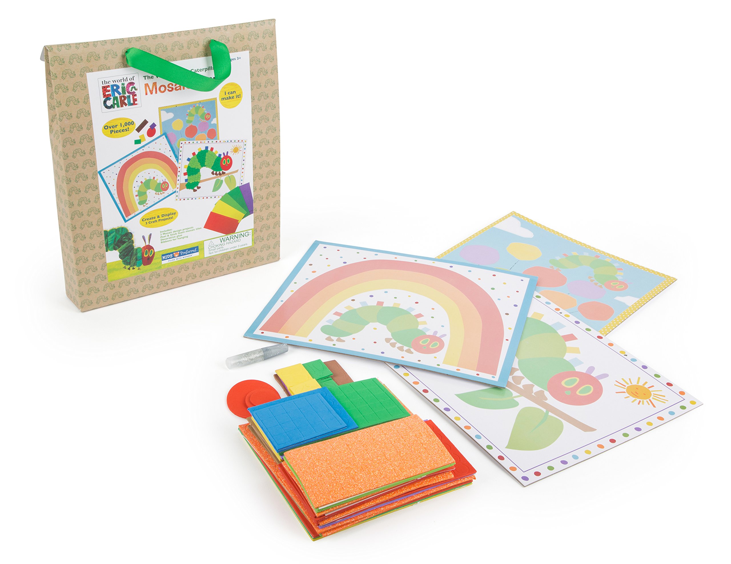 Small Foot 10668 The Very Hungry Caterpillar Craft Set Pictures, Includes Three Mosaic Templates and Craft Materials, Promotes Creativity