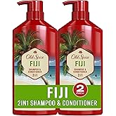 Old Spice Men's 2-in-1 Shampoo and Conditioner, Fiji, Coconut & Tropical Wood Scent, Healthier, Fuller, Moisturized Looking Hair, 21.9 Fl Oz Each, Twin Pack