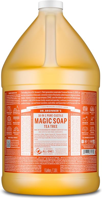 Dr Bronner's Tea Tree Pure-Castile Liquid Soap 3.79L Gallon