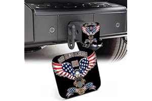 NITAHHHY Trailer Hitch Cover, Cool American Eagle with USA Flags 2 Inch Hitch Plug Covers Hitch Cover Tube Rubber Towing, Square Receiver Plug Cap for Cars Suvs Trucks