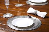 Penguin Home Handcrafted Glass Beaded Round Placemats Set of 18 Silver 32 cm view 5