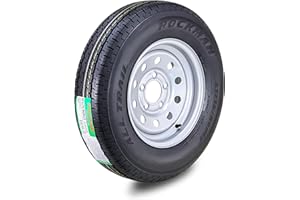 ROCKMAN Trailer Tire Wheel Assembly ST175/80R13 6-Ply C 91M 5 Lug on 4.5" PCD Silver Mod Rim