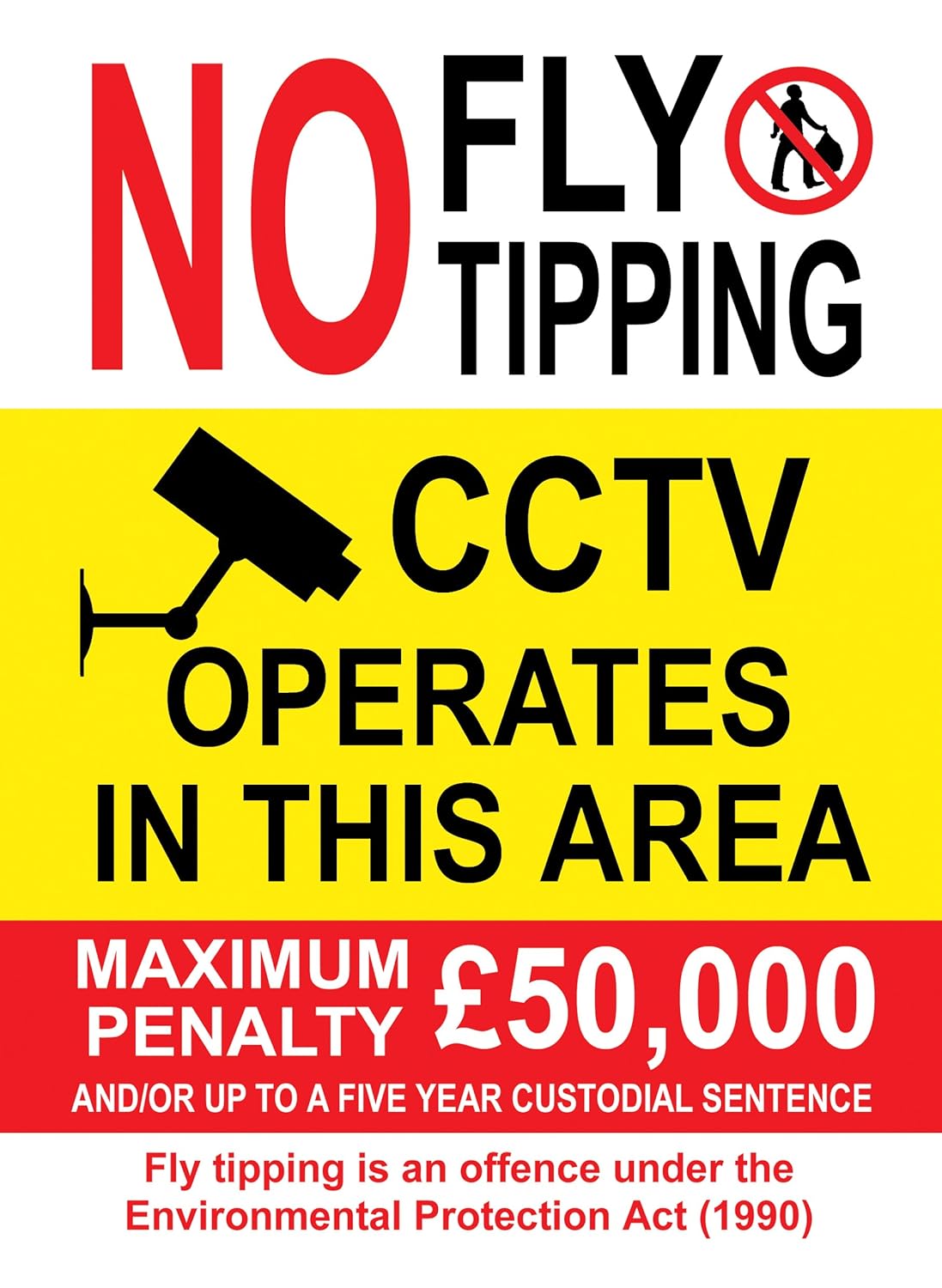 NO FLY TIPPING CORREX SIGN WEATHERPROOF (1 x A3) Amazon.co.uk DIY & Tools