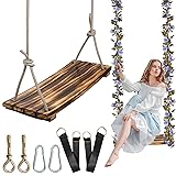 FOKOL 2025 Upgraded Large Wooden Swing Seat, 24"x