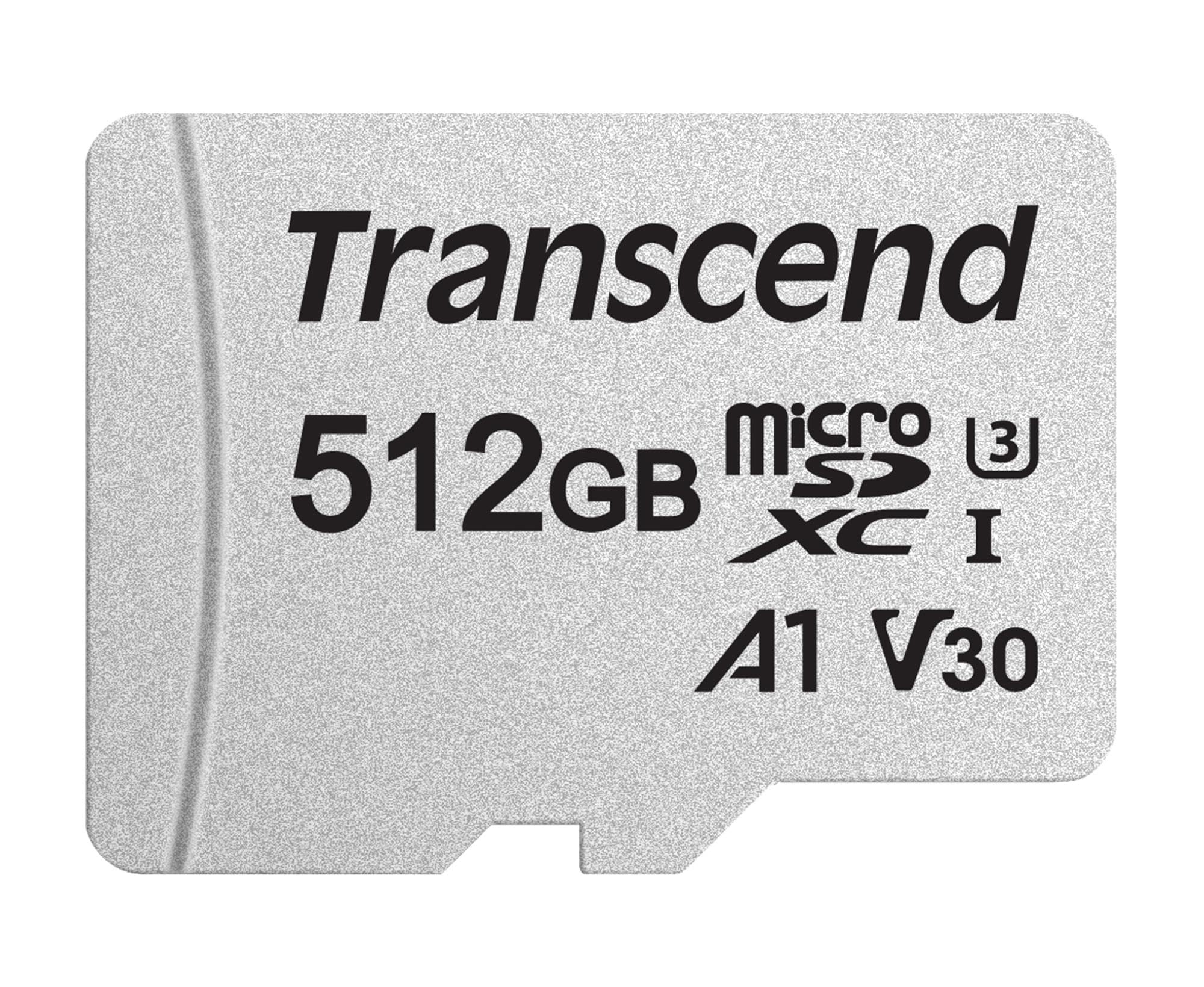 Transcend USD300S 512GB microSDXC U3 V30 A1 Memory Card with Adapter, Speed up to 100/65MB/s for 4K Video, GoPro, Drones & Cameras TS512GUSD300S-A — image 1