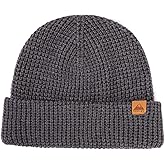 Oversized L/XL/XXL Merino Wool Blend Waffle Beanie No Lined Hat Warm Skull Watch Cap Winter