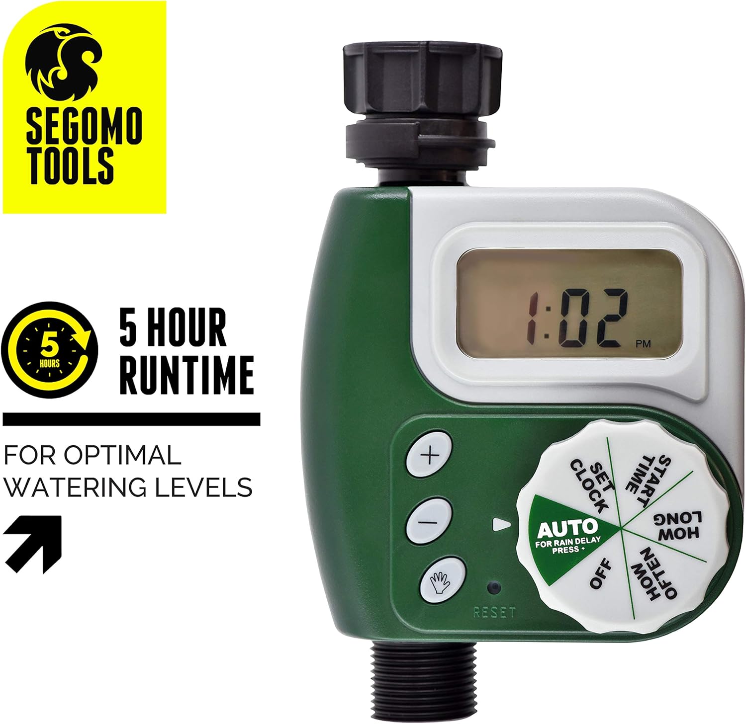 Segomo Tools Programmable and Weatherproof Single Outlet Hose Faucet Digital Watering Timer - WT1: Home & Kitchen