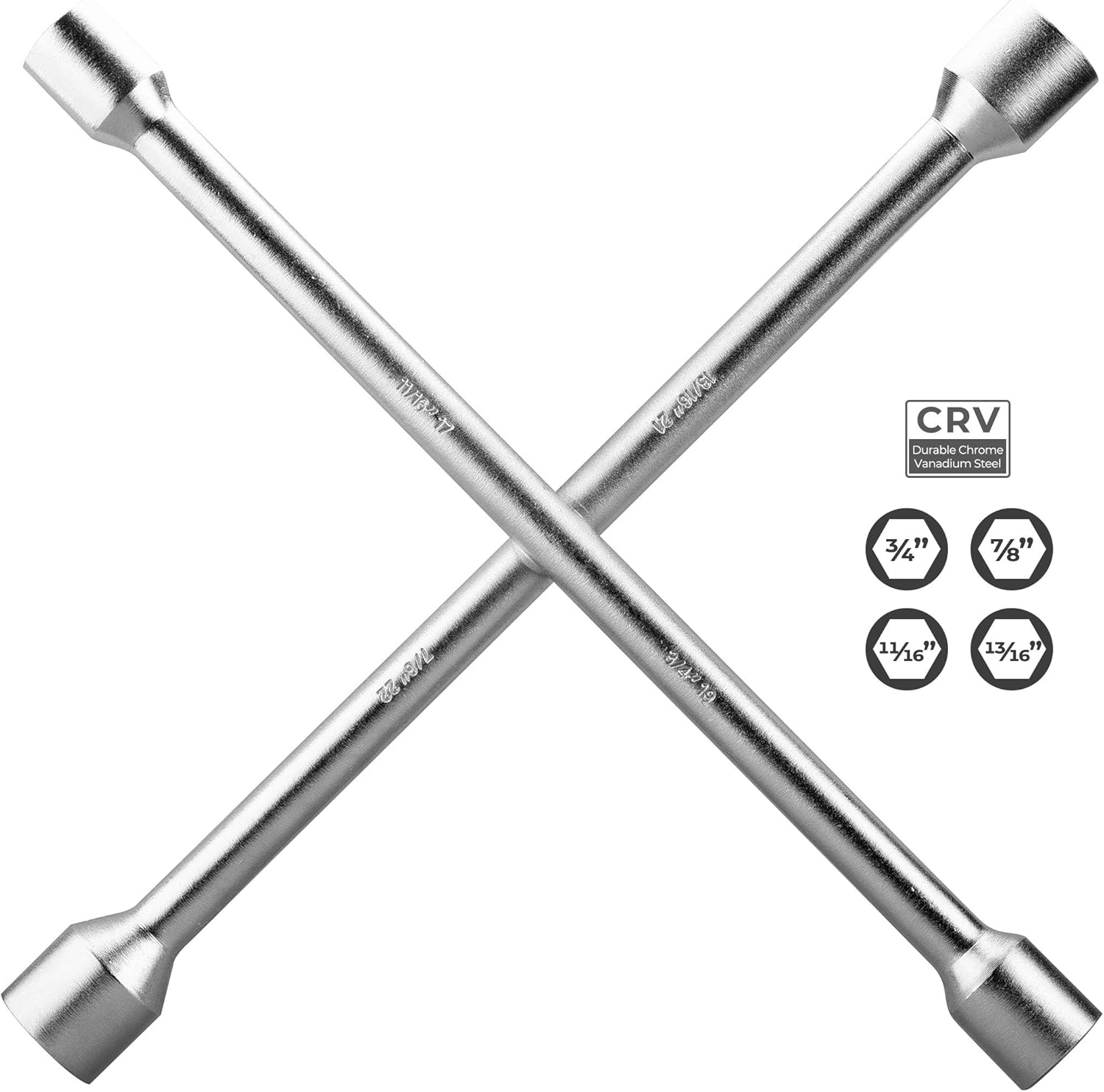 CARTMAN 14" Heavy Duty Universal Lug Wrench, 4-Way Cross Wrench: Automotive