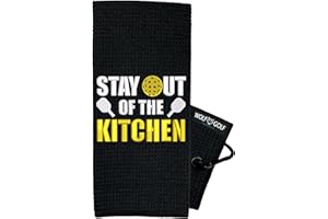 WOLF GOLF TOWELS Pickleball Towel - Stay Out of The Kitchen Pickleball Towel - Pickleball Gift - Embroidered Funny Pickleball Towel - Pickleball Gear Retirement Gift