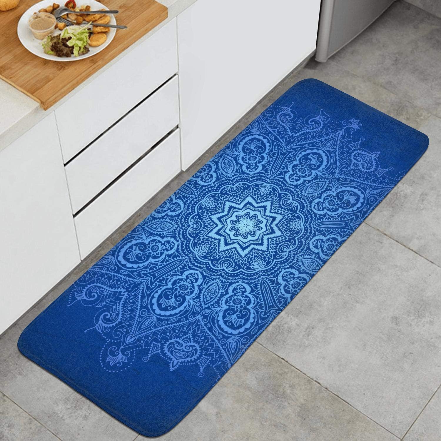 ERTMU Abstract Circle Floral UltraFine Kitchen Floor Mats,Interior Decoration