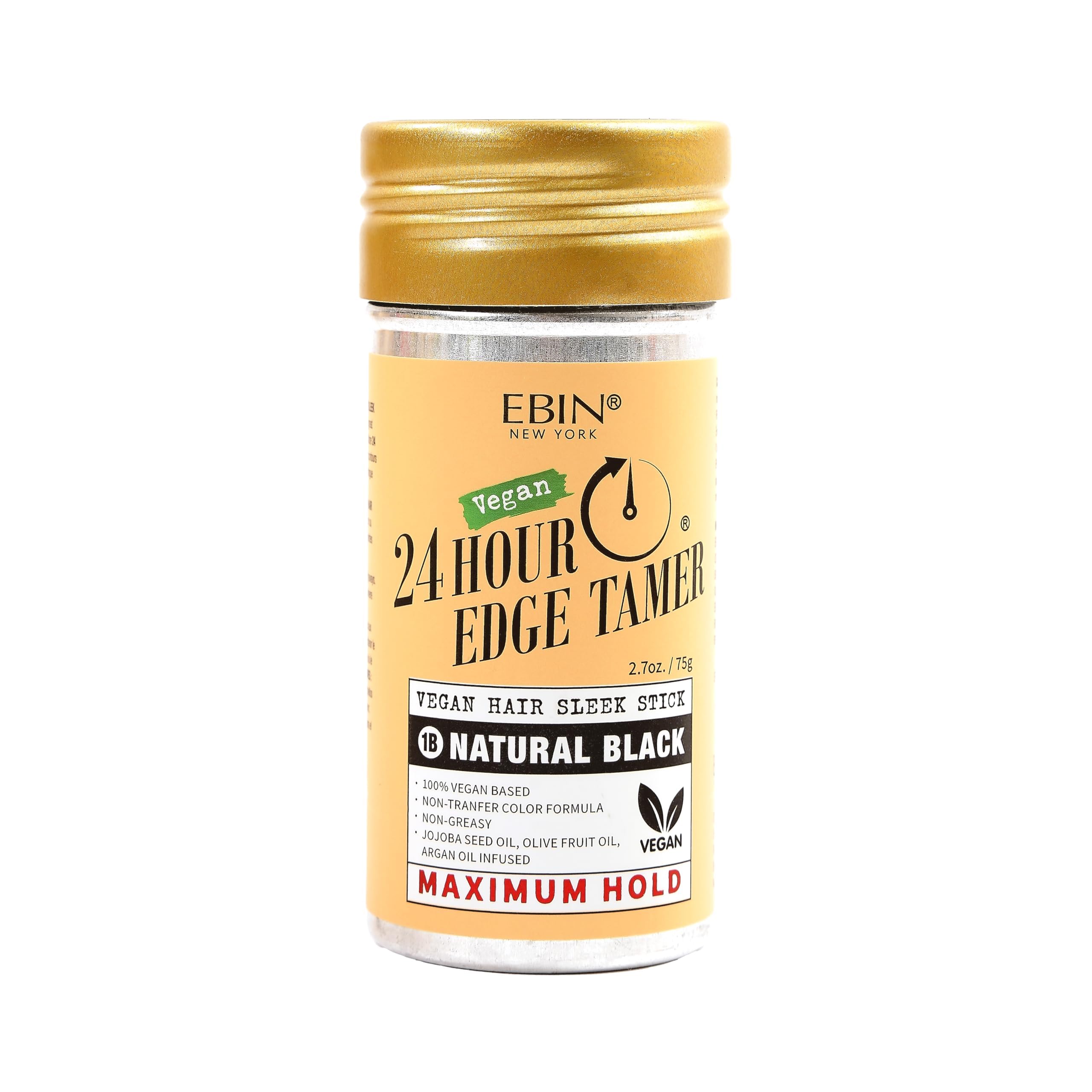 EBIN NEW YORK 24 Hour Edge Tamer Vegan Hair Sleek Stick (2.7oz/75g) - Natural Black