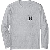 Zodiac Sign Pisces (Vintage Black) Long Sleeve T-Shirt