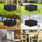 LAMUNI Garden Furniture Cover 420D Oxford Waterproof Rectangular 130x120x85cm view 5