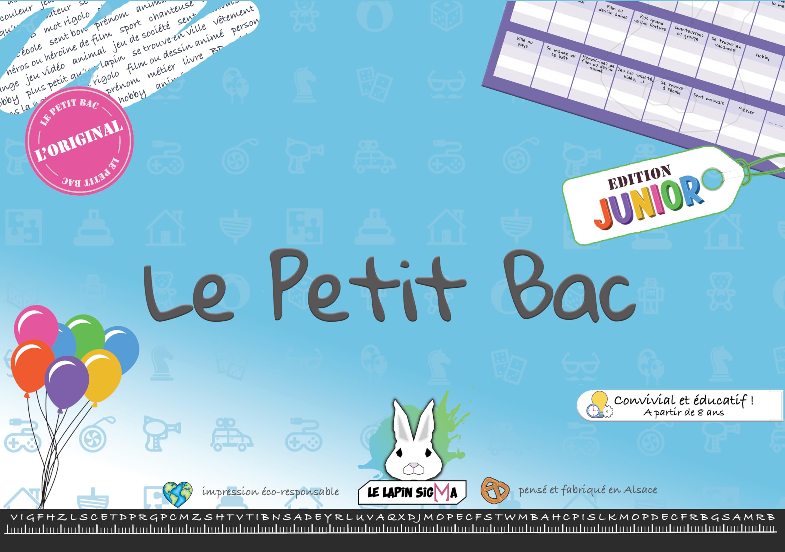 Le Lapin Sigma - Game of the Little BAC – Junior Edition – Ready to Play 50 Pages – Councement Game
