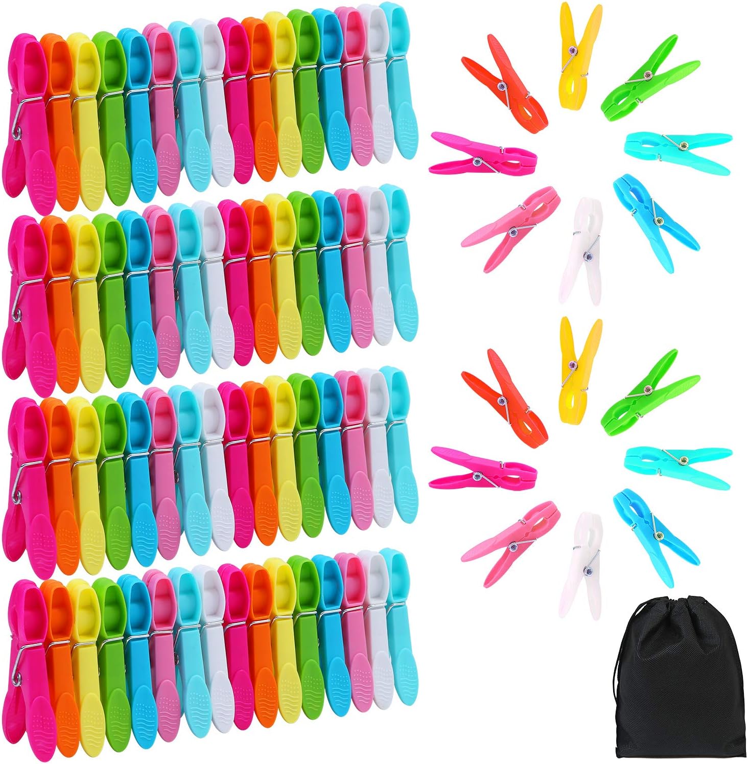 Aneco 80 Pieces Cloths Clips Clothes Pins Strong Clips Laundry Home