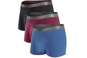 Separatec Men's Underwear Trunks, Soft Underwear Trunks Rayon Made from Bamboo, Dual Pouch Trunks for Men
