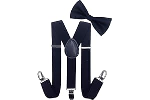 LOLELAI Toddler, Kids Suspender and Bow Tie Set | Adjustable and Elastic | for Boys and Girls