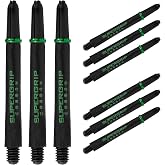 Harrows Darts 3 x Sets of Supergrip Carbon Dart Stems - 9 Dart Shafts in Total - Medium, Midi &amp; Short, Available in Gold, Silver, Red Green and Aqua