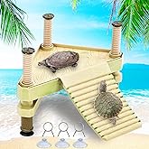 Keedolla Small Aquatic Turtle Pier Floating Dock Basking Platform Area for Aquarium Fish Tank, Decorative Aquarium Turtle Reptile Basking Platform with Ramp Ladder