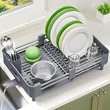 KINGRACK Extendable Dish Drainer Rack Stainless Steel Gray Kitchen view 7