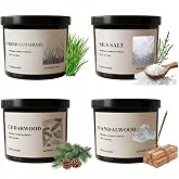 VOHO Wickless Candles for Candle Warmer Lamp, Set of 4 Soy Scented Candles | for Men Fathers Day Birthday Christmas Valentines Gifts, 26oz Candle Sets for Candle Warmer(Cedar/Sandalwood/Sea Salt/Grass)