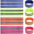 8 Pcs Reflective Arm Band for Running, High Vis Straps for Women and Men, High Visibility Running Gear Belt Strap Accessories