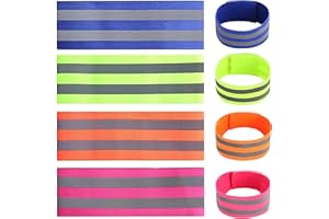 8 Pcs Reflective Arm Band for Running, High Vis Straps for Women and Men, High Visibility Running Gear Belt Strap Accessories