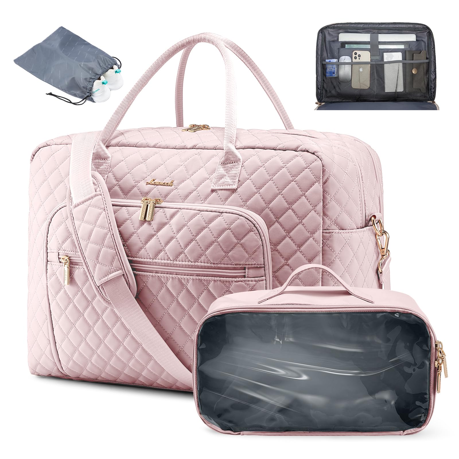 Photo 1 of ***ONLY BIG BAG IS INCLUDED***LOVEVOOK Travel Duffle Bag with Separate Laptop Compartment, Weekender Bag for Women Carry on Overnight for Business Travel with Wet Pocket, Hospital bag for Labor and Delivery***ONLY BIG BAG IS INCLUDED***