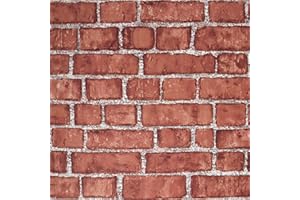 Cohoo Home Red Peel and Stick Wallpaper Brick Contact Paper 18” ×118” Faux 3D Brick Wall Paper Red Self Adhesive Wallpaper Removable Wallpaper Brick Backsplash Stick and Peel Vinyl Film