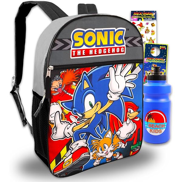 Sonic The Hedgehog Fluffy Friends Backpack For Kids - Blue Plush School Bag With Adjustable Straps