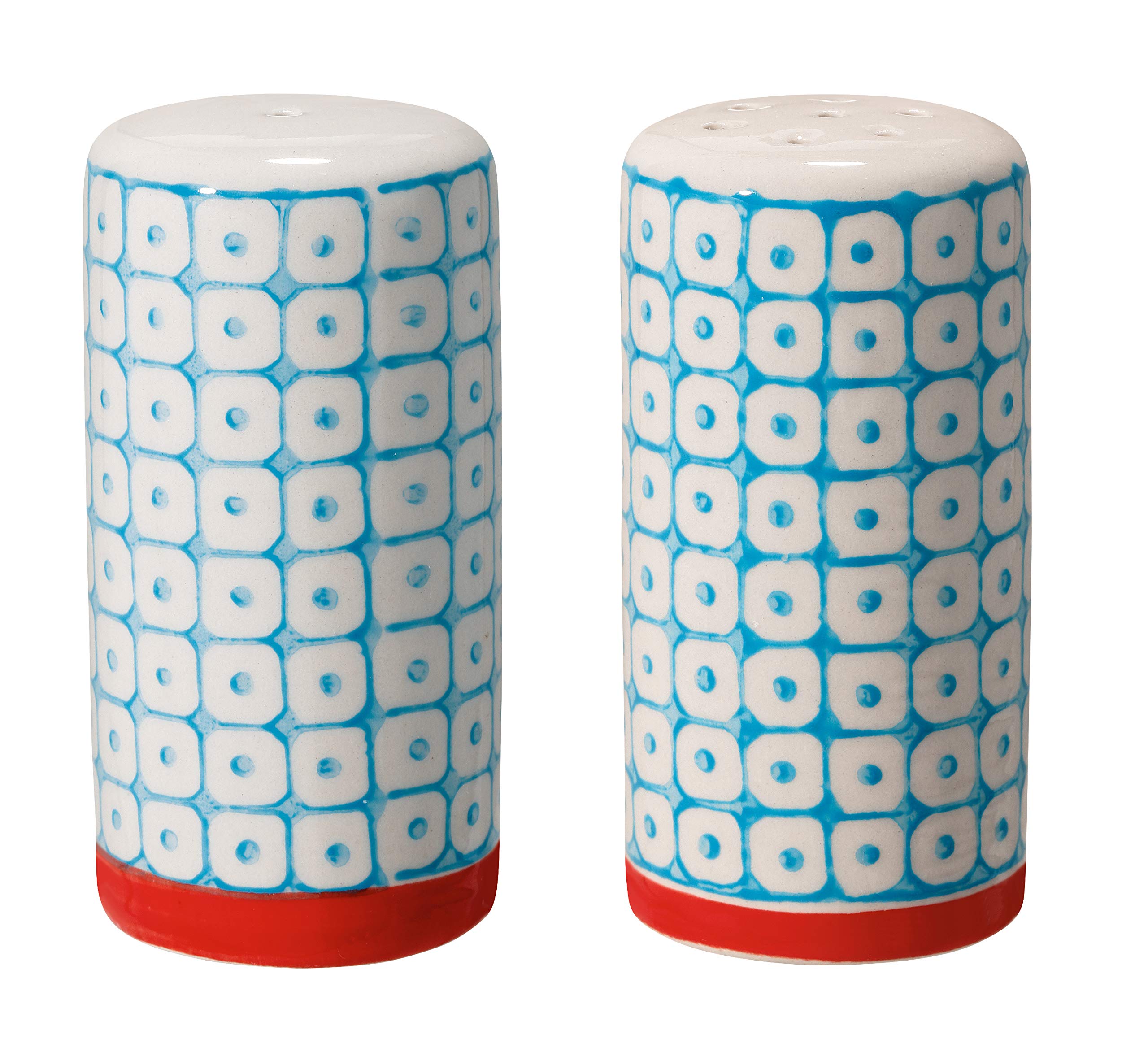 Bloomingville Ceramic small Salt and Pepper Shakers Carla - colorful Dia 1.5'' H 2.75'', Stoneware, blue