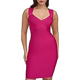 Siena Womens Bandage Knit Sweatheart Neckline Bodycon Mini Dress