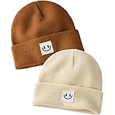 FURTALK Baby Beanie Cute Toddler Winter Hat Knit Boys Girls Warm 2 Pack Kids Embroidered Beanies Cap for 0-8 Years