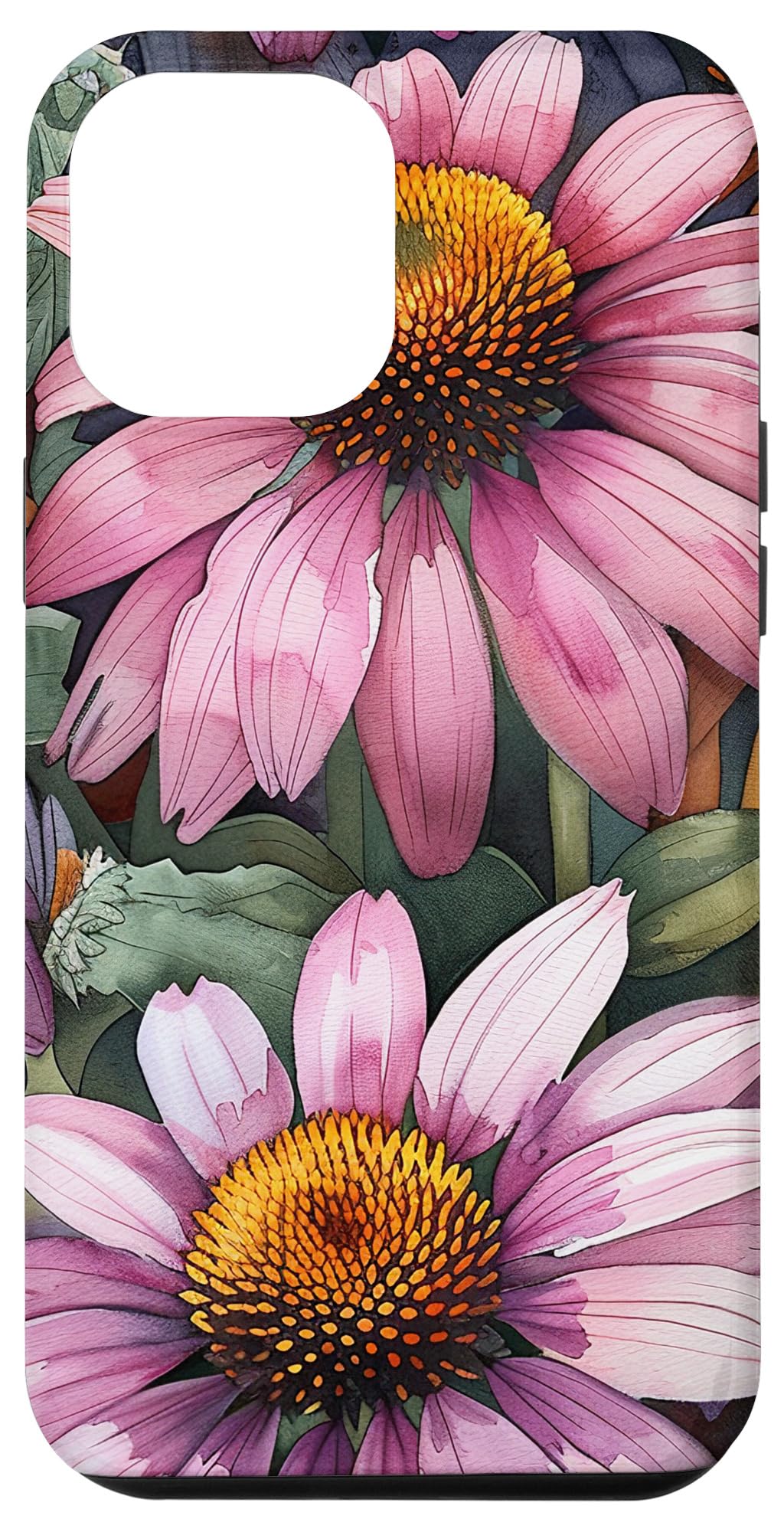 iPhone 14 Plus Echinacea Flower Watercolor Pattern Graphic Case