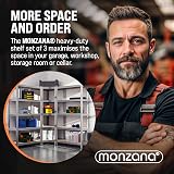 Monzana 5 Tier Heavy Duty Corner Metal Shelving Galvanised 3pc Set view 6