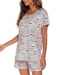 ENJOYNIGHT Womens Pajama Shorts Sets Cotton Pjs