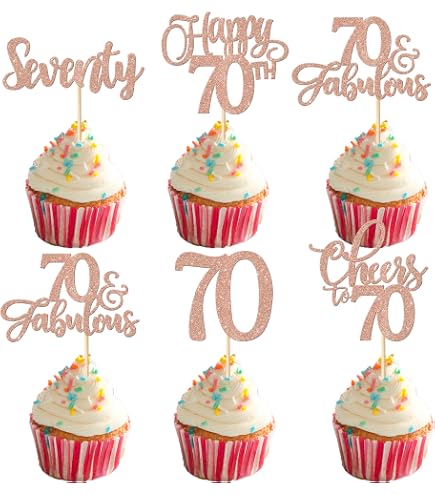 24Pcs 55th Birthday Cupcake Toppers - Glitter "Straight Outta 1970" Picks - Gold Cake Decorations - View #8