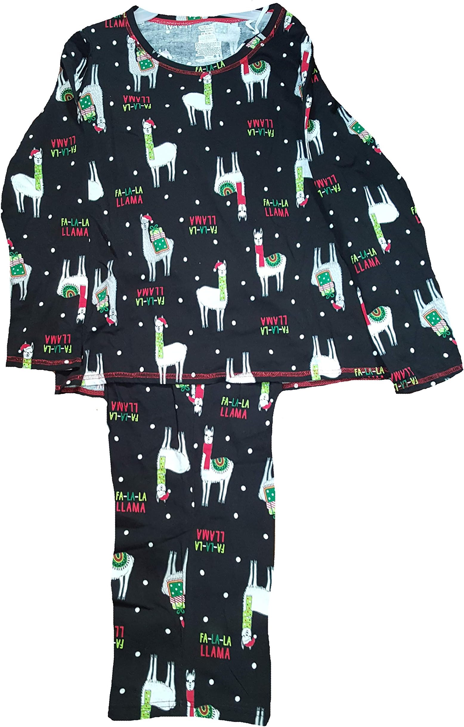 FA-La-La Llama Black 2 Piece Knit Long Sleeve Pajama Sleep Set