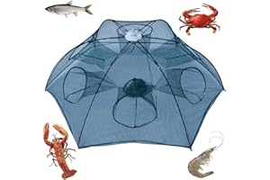 Noa Store Upgraded Fishing Bait Foldable Net Trap Cast Dip Cage Crab Fish Minnow Crawdad Shrimp