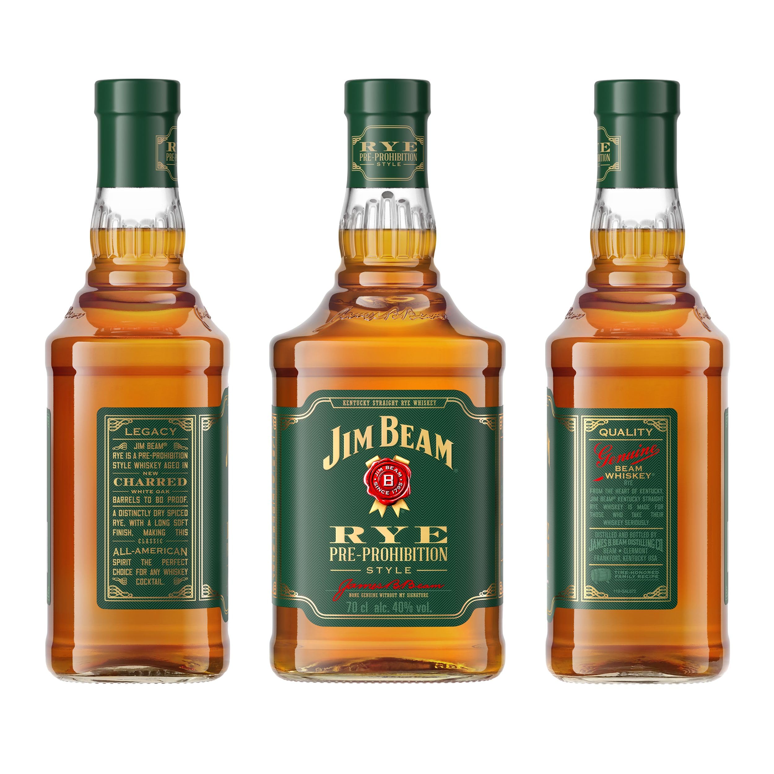 Jim Beam Rye Whiskey | Kentucky Straight Rye Whiskey | würziger Geschmack mit kräftigem Roggenaroma | 40% Vol. | 700ml 2