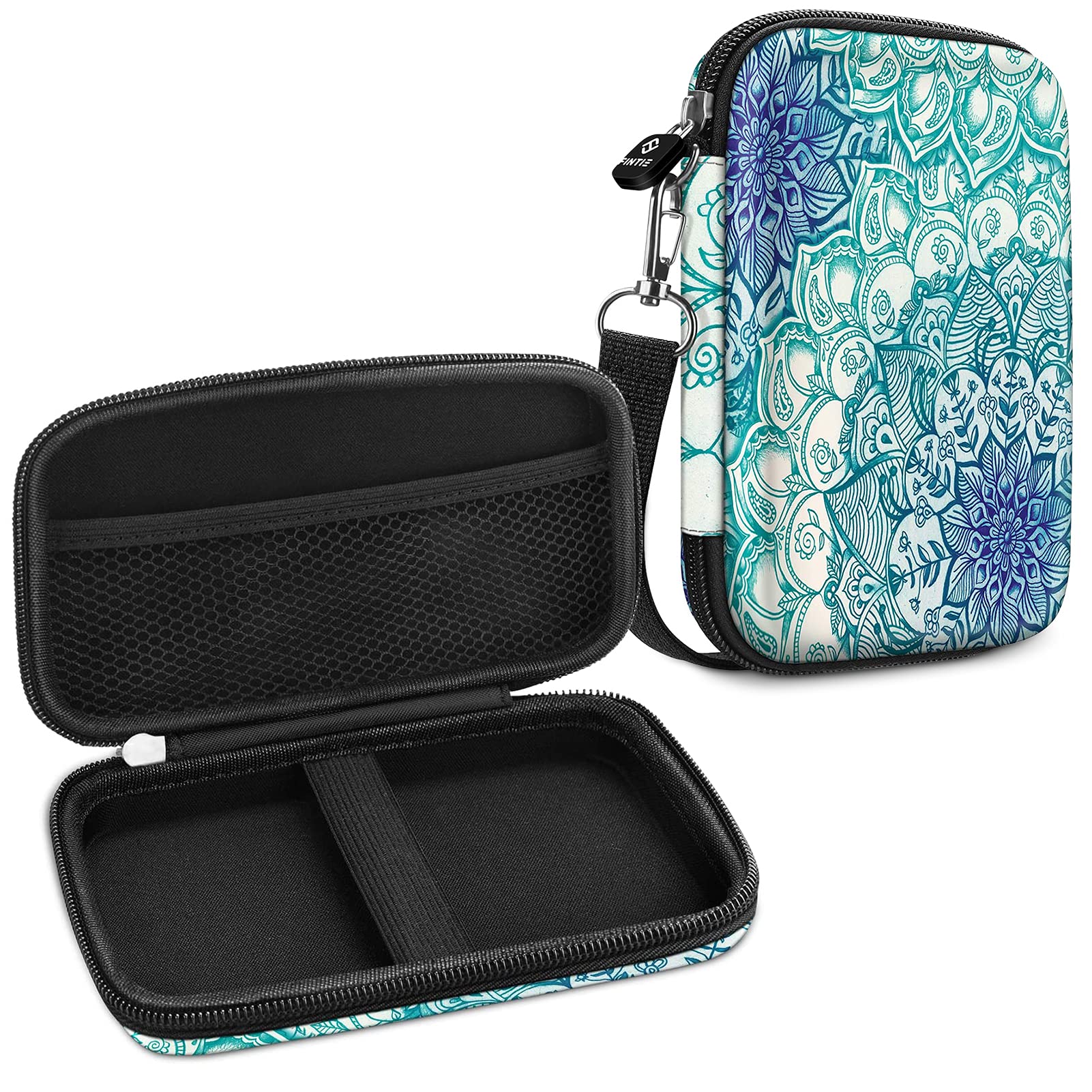 FINTIE Protective Case for HP Sprocket Plus, Fujifilm Instax Mini Link, Canon Zoemini Photo Printer - Hard EVA Shockproof Portable Carrying Bag Storage Pouch, Emerald Illusions