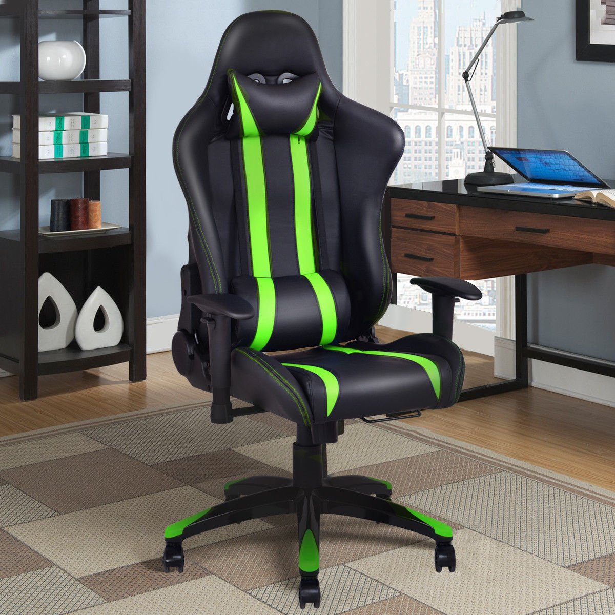 Giantex Gaming Chair Racing Style High Back PU Leather Office Chair