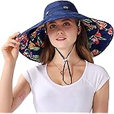 Packable Extra Large Brim Floppy Sun Hat Reversible UPF 50+ Beach Sun Bucket Hat