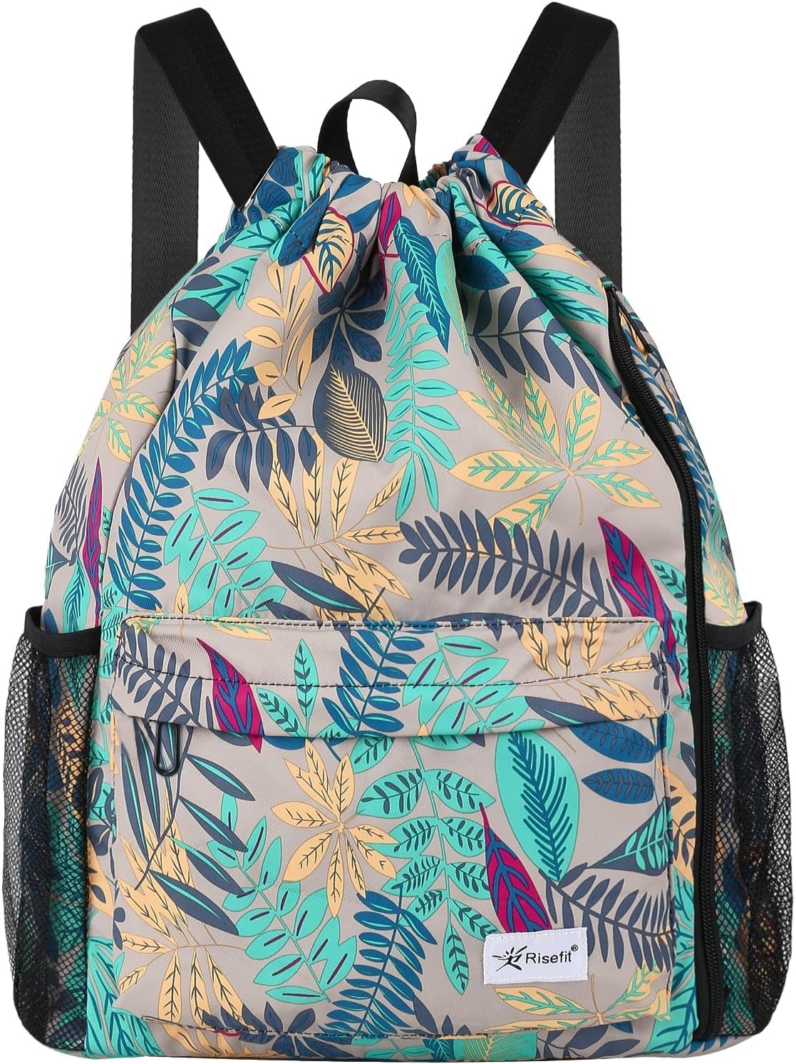 Risefit Waterproof Drawstring Bags String Backpack, Swim Bags PE Gym Bags Sports Backpacks Swimming Bags for Adults, Kids - Men Women Girls Boys