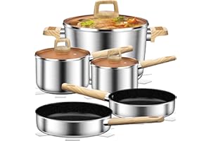 Stainless Steel Cookware Set 13-Piece, Pots and Pans Set, Induction Cookware, Kitchen Cooking Set, Oven Safe