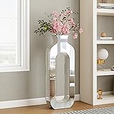 blingworld Mirrored Hollow Floor Vase 31.5" Tall, Large Silver Glass Floor Vase Modern Luxury Decorative Vases for Living Roo