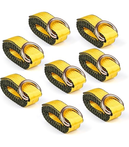 SHEUTSAN 4-Pack 2x8 FT Lasso Tow Straps With D-Rings - Heavy-Duty Recovery Straps For Wheel Lift Wreckers & Auto Haulers