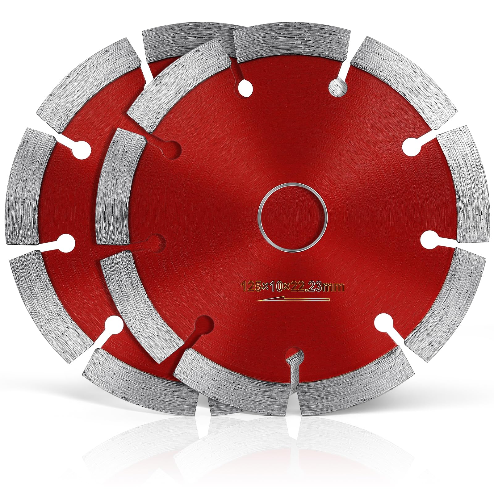 Flintronic 125mm Diamond Cutting Discs for Angle Grinder, 2PCS Superior Diamond Mortar Disc 125mm/4.9", Wet & Dry Cutting for Building Materials, Saw Blades for Mortar, Concrete, Stone, Bricks
