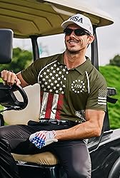 Mainfini Man Distressed 1776 Polo T-Shirt Green USA