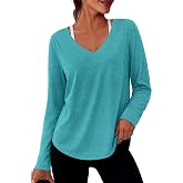 Alaroo Womens Workout Tops Reversible Long Sleeve V-Neck Shirts | Sun Protection Pilates Outfits Summer Athletic Tops for Running Yoga Casual